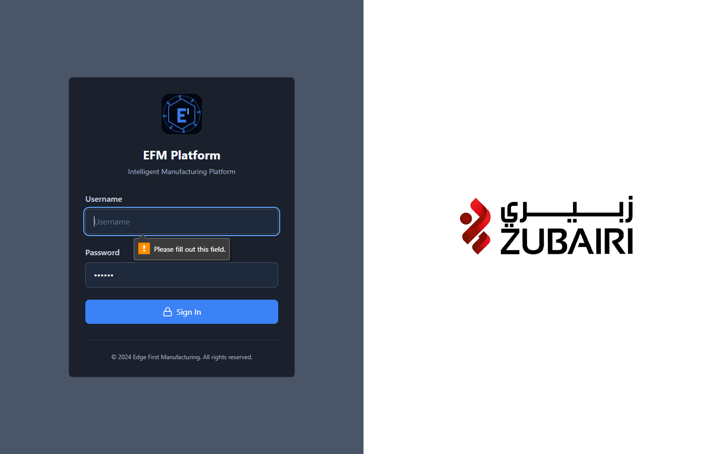 EFM Dashboard Preview